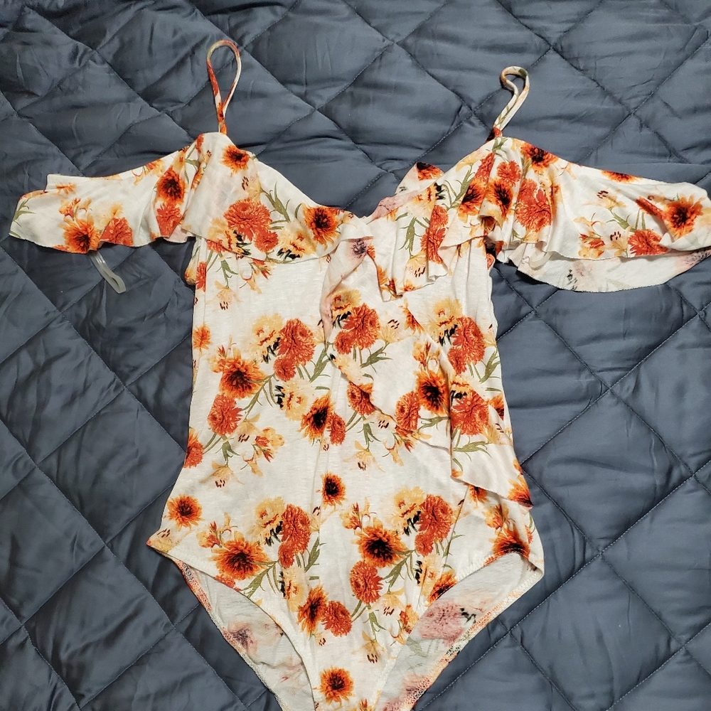Charlotte Russe off the shoulder bodysuit.